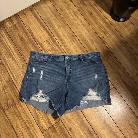 Trendy Distressed Blue Jean Shorts for Women - Picture 1 of 10